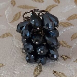 Le Chateau Navy Blue Faceted Ring with Dimensional Design